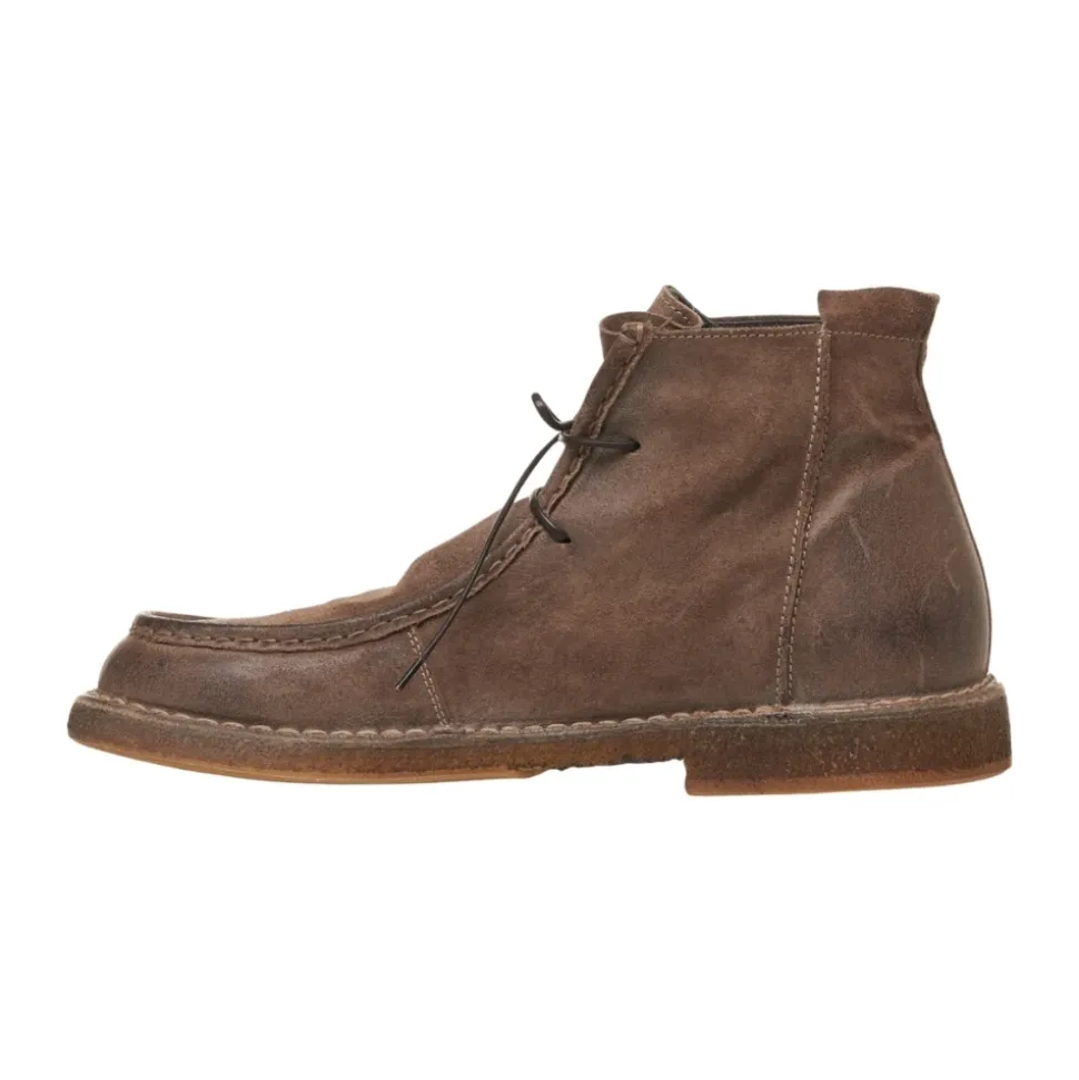 Graue Wildleder Schnürstiefeletten