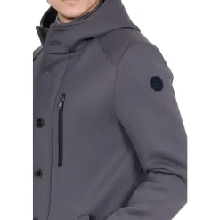 Graue Wollmischung Scuba Parka Kapuze