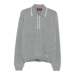Graue Wollpolo mit Perforierten Details
