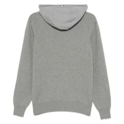 Grauer Baumwollhoodie mit Kapuze