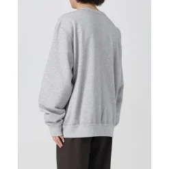 Grauer Baumwoll-Sweatshirt mit gesticktem Logo