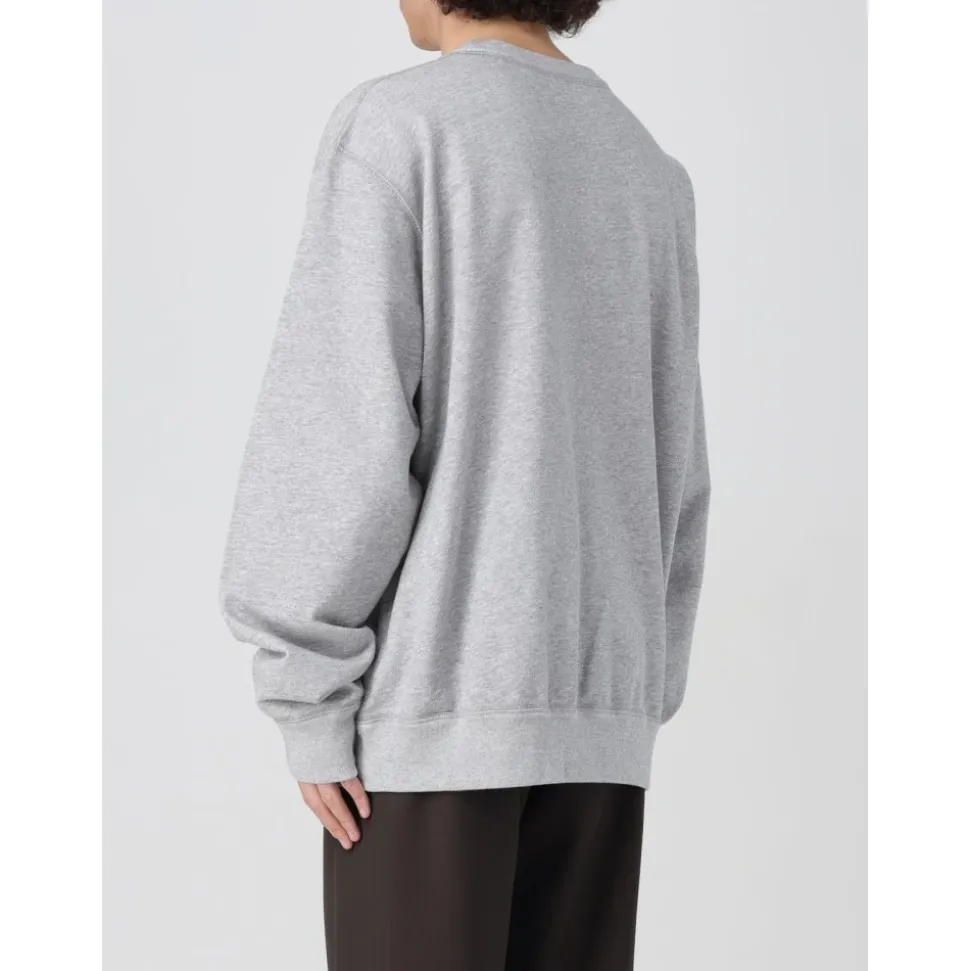 Grauer Baumwoll-Sweatshirt mit gesticktem Logo