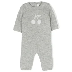 Grauer Kaschmir-Playsuit mit Kirschlogo