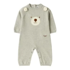 Grauer Merinowoll-Teddybär-Kleid