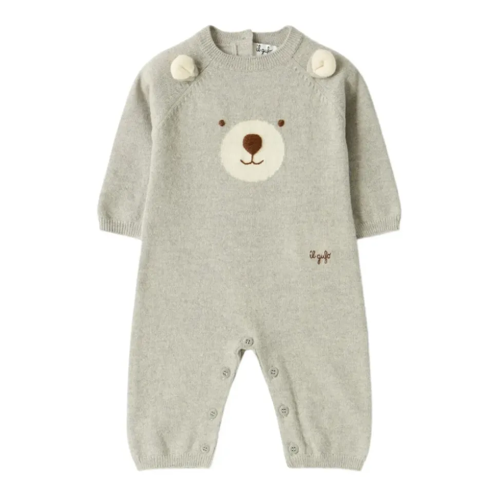 Grauer Merinowoll-Teddybär-Kleid