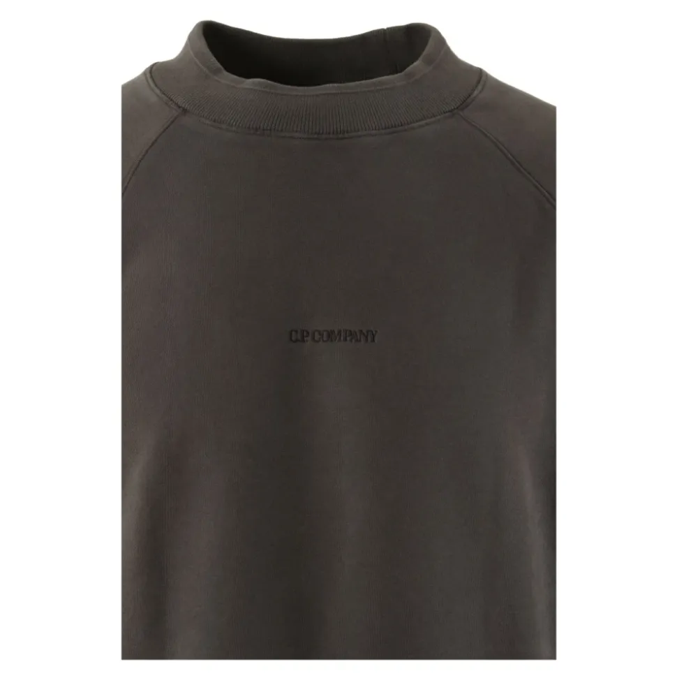 Grauer Pullover mit gebürstetem, angerautem Diagonal-Fleece