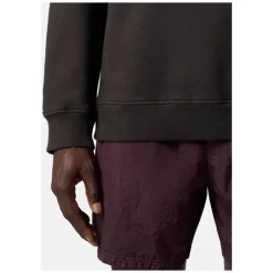 Grauer Rippstrickpullover mit Abzeichen