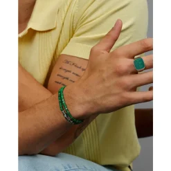 Green Malachite Heishi Wrap Bracelet