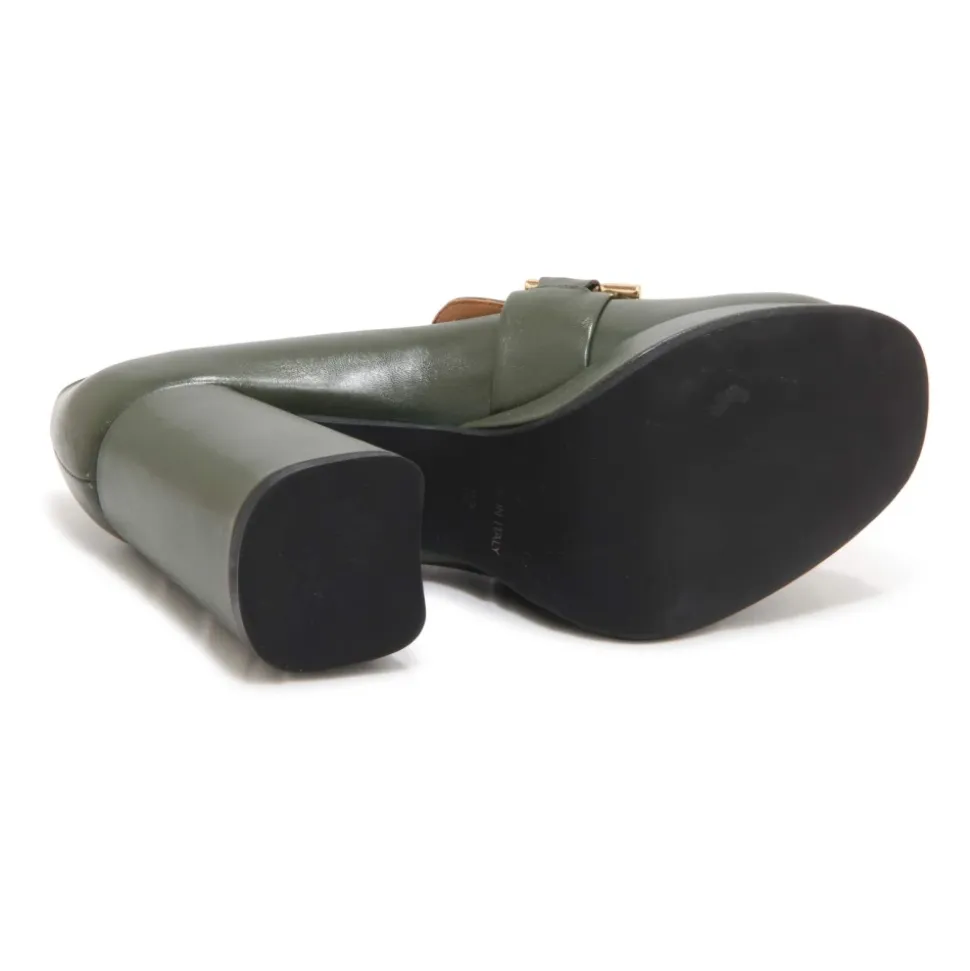 Grüne Alsen Lederschuhe, 10cm Absatz