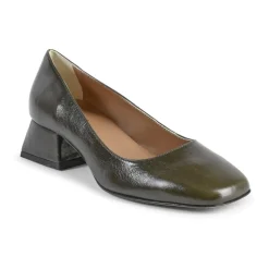 Grüne Blockabsatz Ballerina Pumps