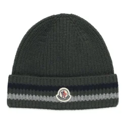 Grüne Kinder Beanie mit Logo-Patch