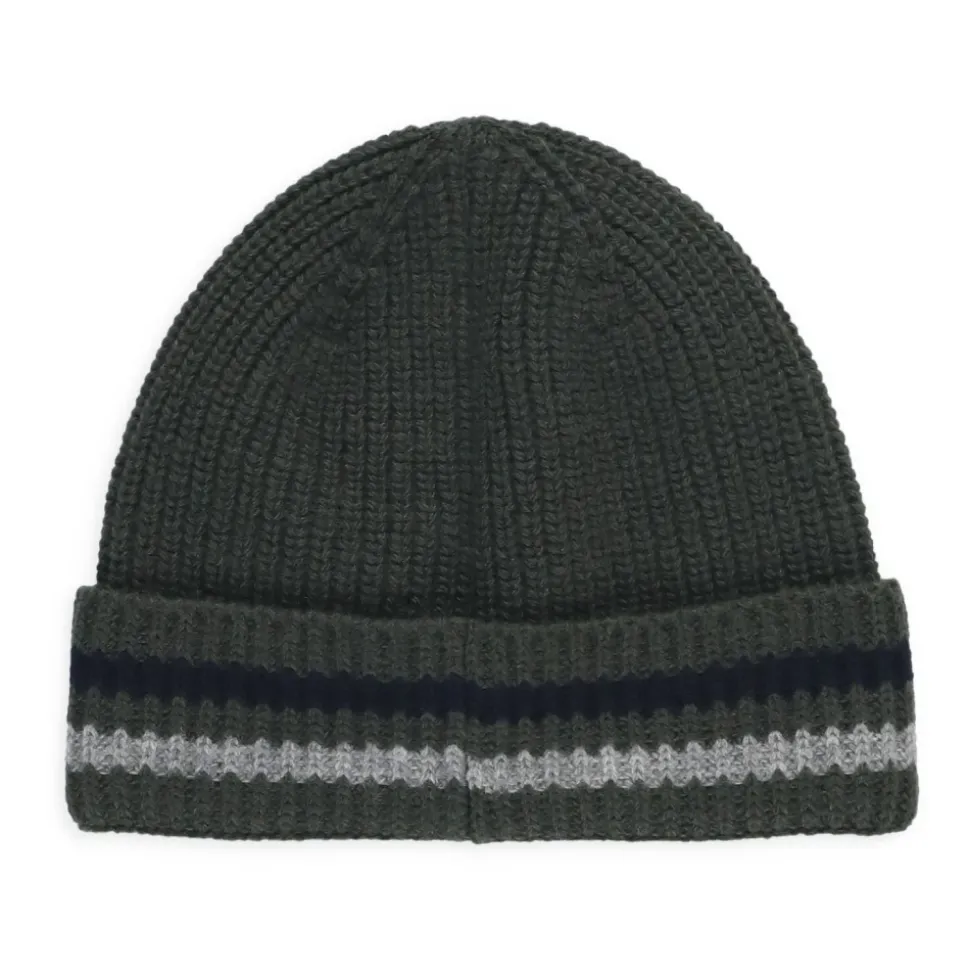 Grüne Kinder Beanie mit Logo-Patch