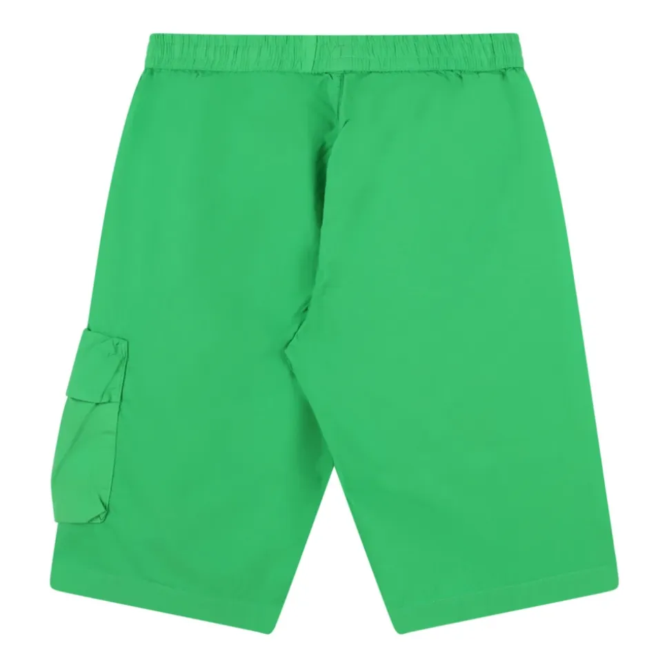 Grüne Kinder-Shorts mit Beintasche