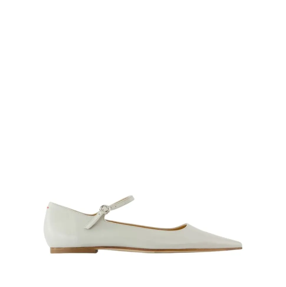 Grüne Lederballerinas - Spitz zulaufende Form