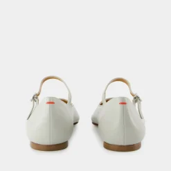 Grüne Lederballerinas - Spitz zulaufende Form