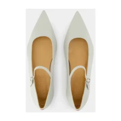 Grüne Lederballerinas - Spitz zulaufende Form