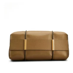 Grüne Leder-Shoppingtasche mit T-Anhänger