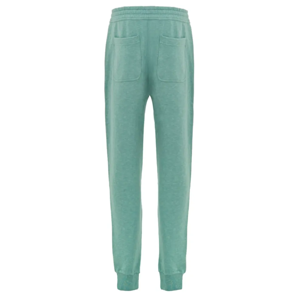 Grüne Melange Sweatpants Lässiger Stil