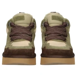 Grüne Sneakers aus Nylon und Wildleder