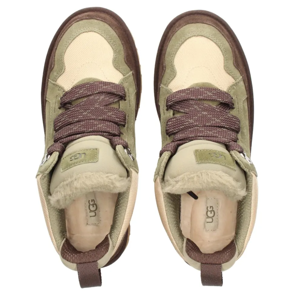 Grüne Sneakers aus Nylon und Wildleder
