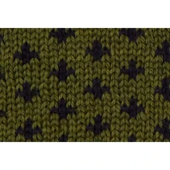 Grüne Wollhandschuhe mit Lilienmotiv