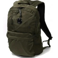 Grüner Lens-Detail-Nylon-Rucksack
