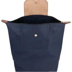 Grüner Nylonrucksack mit Lederdetails