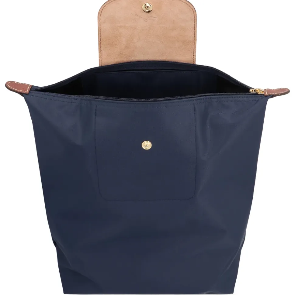Grüner Nylonrucksack mit Lederdetails