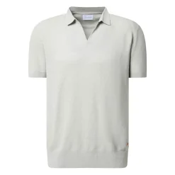 Grünes Baumwoll- und Leinenpolo-Shirt