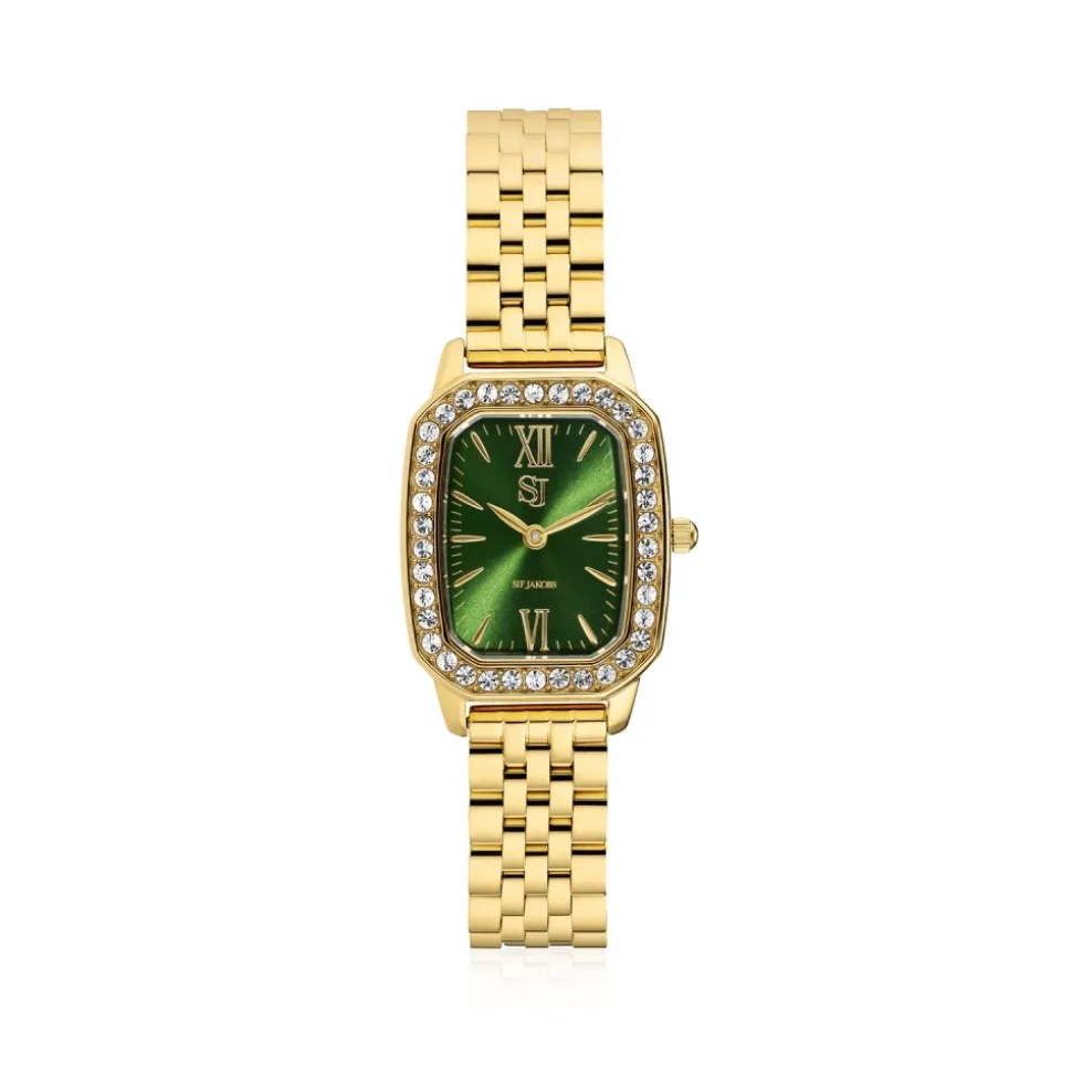 Grünes Sunray-Zifferblatt Edelstahl-Uhr