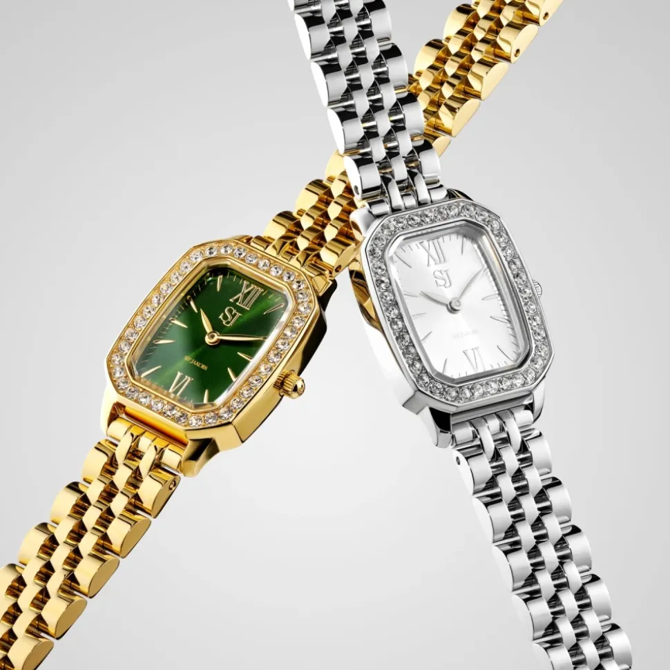Grünes Sunray-Zifferblatt Edelstahl-Uhr