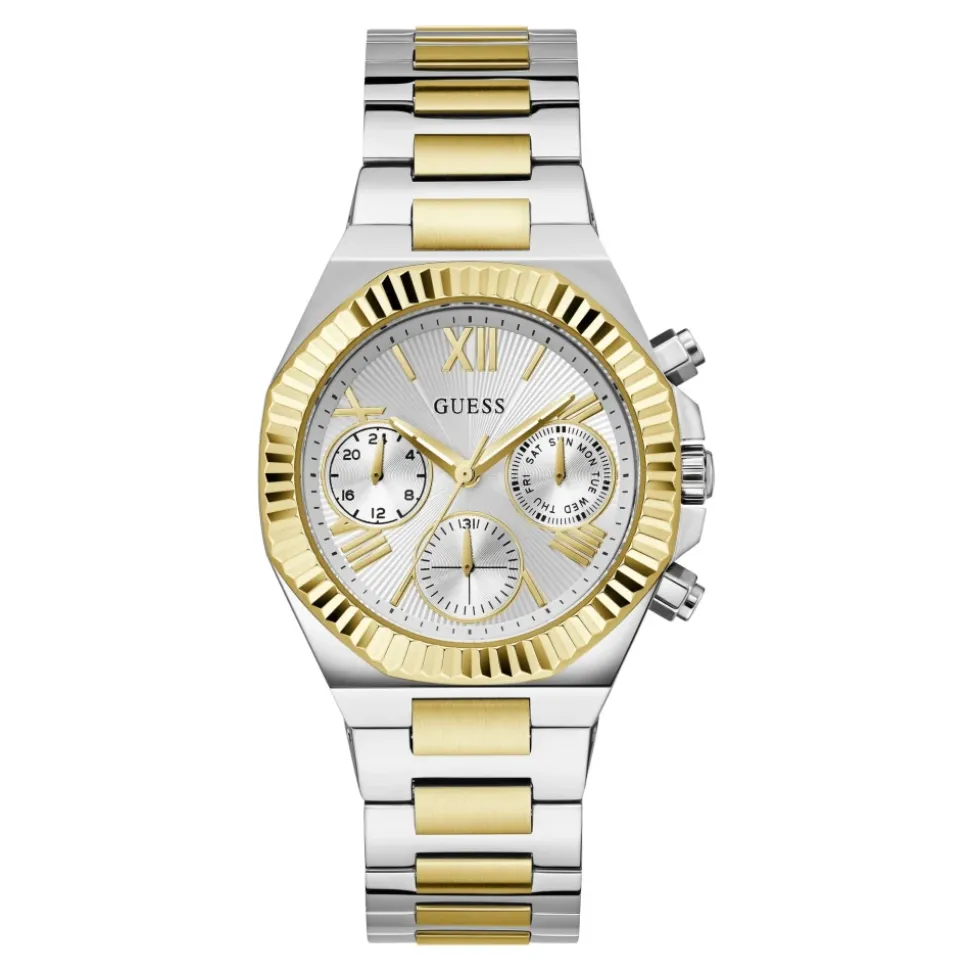 Guess Damen Multifunktionsuhr EQUALITY GW0769L3 Silber und Gold