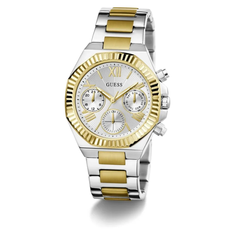 Guess Damen Multifunktionsuhr EQUALITY GW0769L3 Silber und Gold
