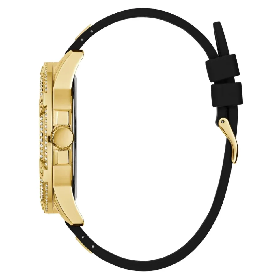 Guess Herren Multifunkion Armbanduhr King schwarz, gold 48 mm GW0537G2