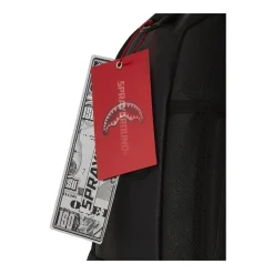 Gummizähne Haifischrucksack in Schwarz Rot