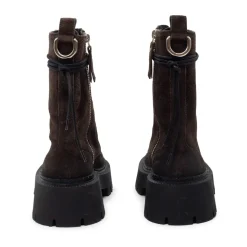 H04 Bob – Dunkelbrauner Schnür-Boot aus Vintage-Kalbsvelours