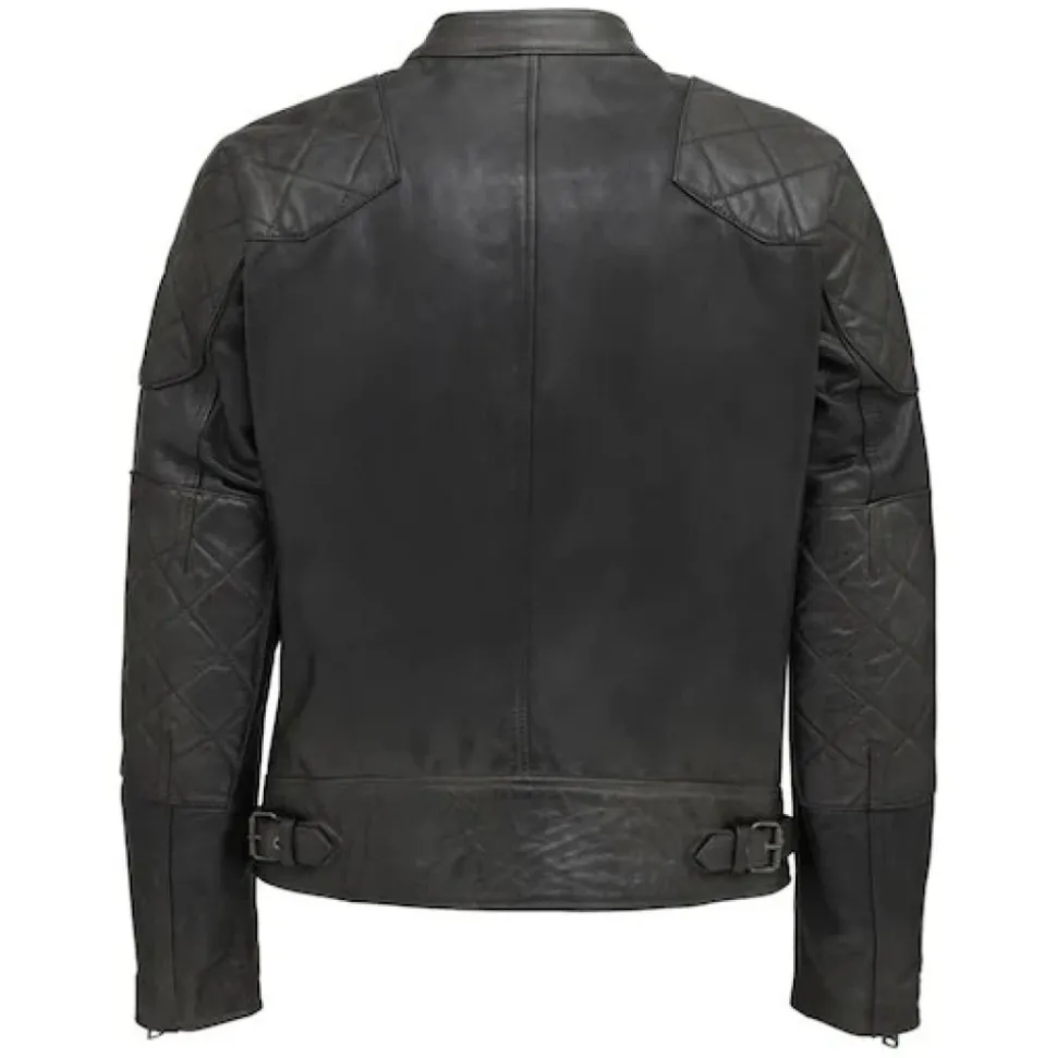 Hand Waxed Lederjacke in Schwarz