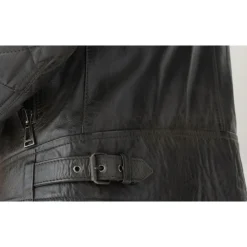 Hand Waxed Lederjacke in Schwarz