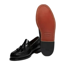 Handgefertigte Braune Lederloafers mit Quaste