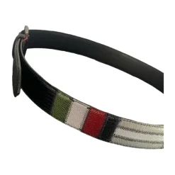 Handgemachter Gürtel in Schwarz/Grau