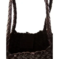 Handgewebte Lederkreuztasche
