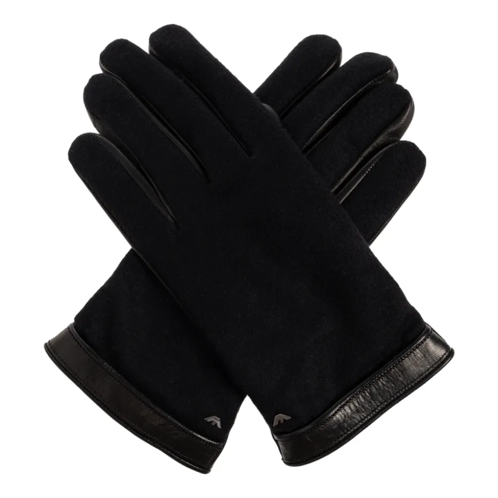 Handschuhe mit einer Applikation in Form eines Logos