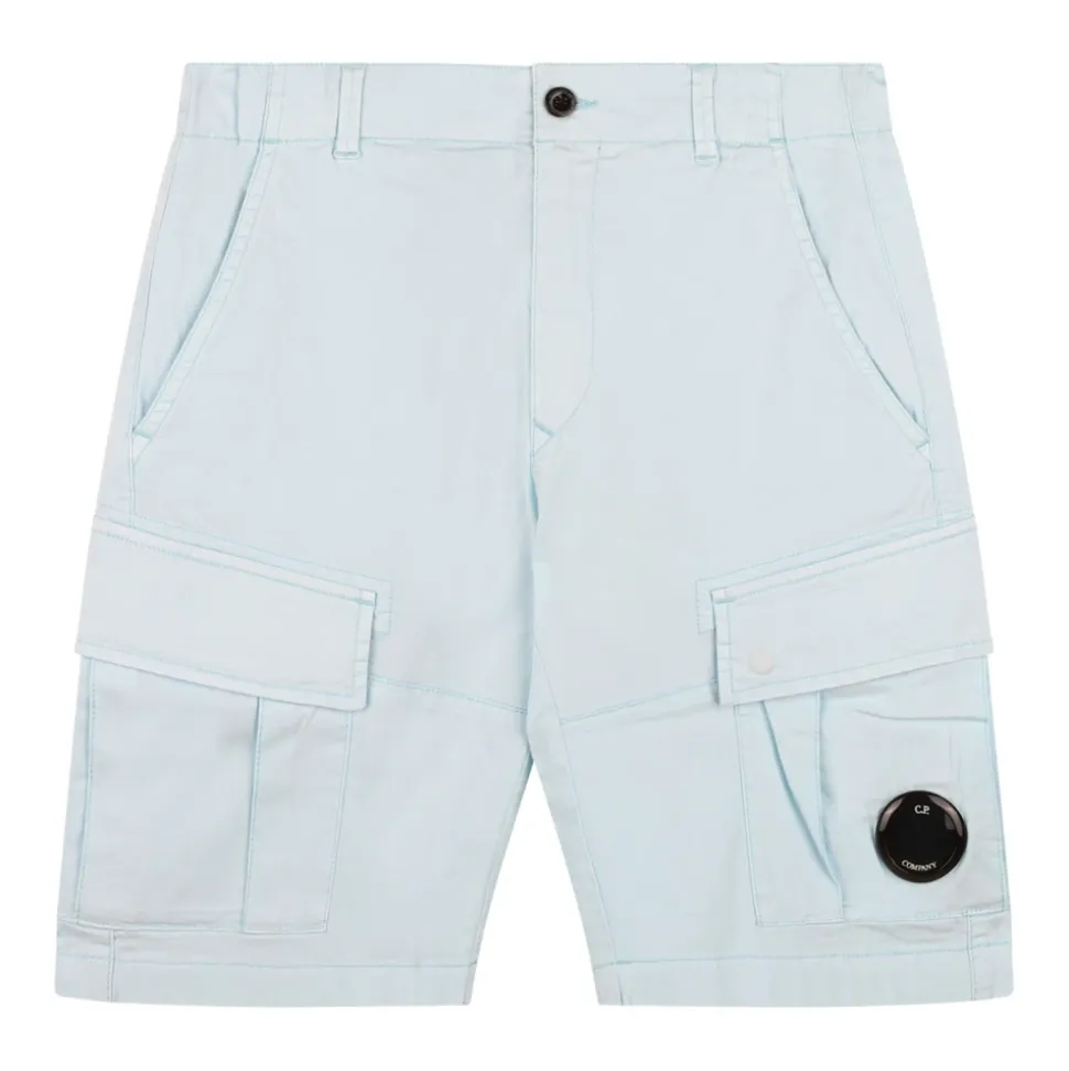 Hellblaue Cargo-Shorts mit Linsendetail