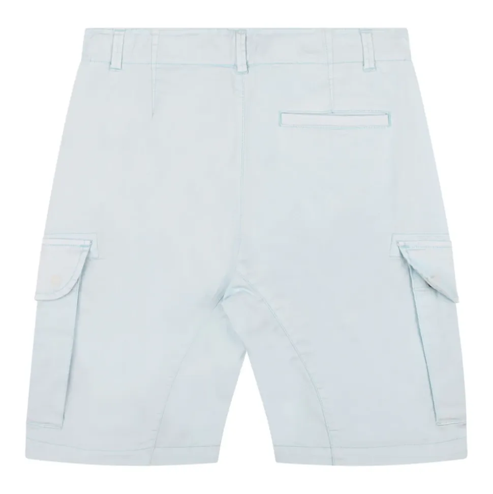 Hellblaue Cargo-Shorts mit Linsendetail