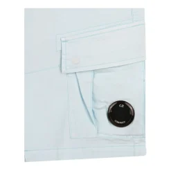 Hellblaue Cargo-Shorts mit Linsendetail