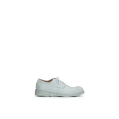 Hellblaue Leder Derby Schuhe