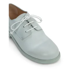 Hellblaue Leder Derby Schuhe