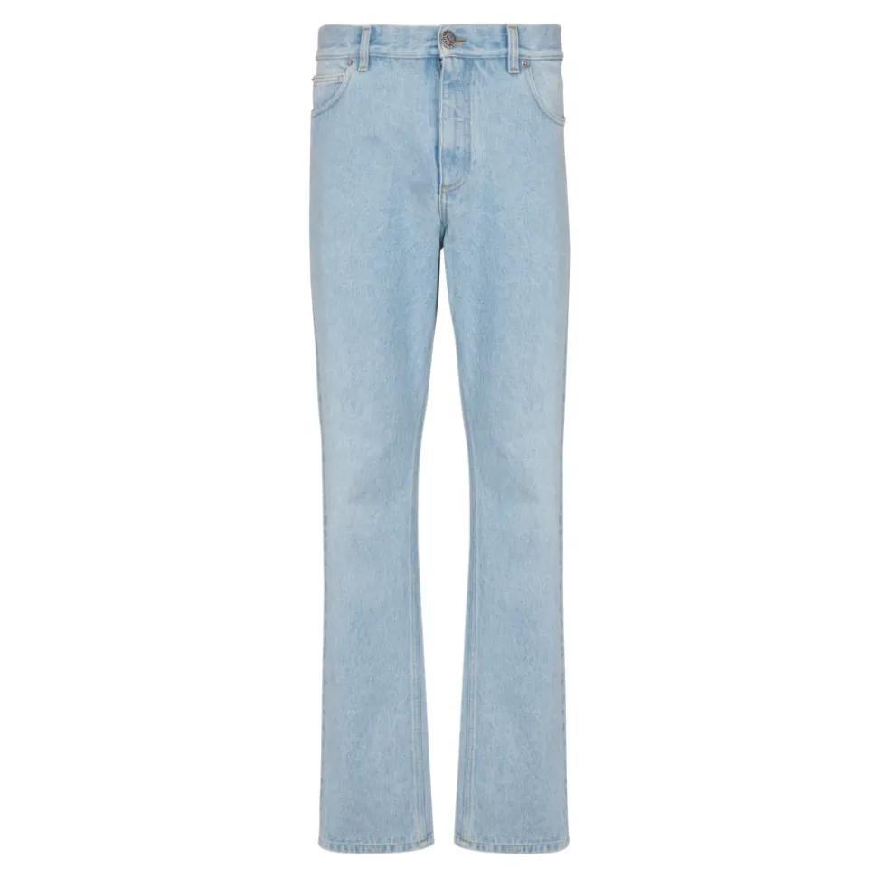 Hellblaue Regular-Fit-Denim-Jeans