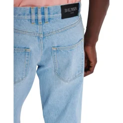 Hellblaue Regular-Fit-Denim-Jeans