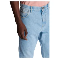 Hellblaue Regular-Fit-Denim-Jeans